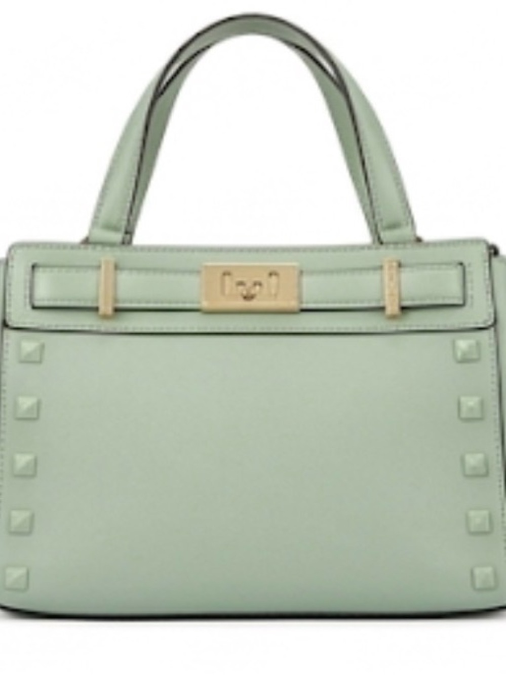 Nine West Mint Green Top-Handle Satchel with Stud Accents